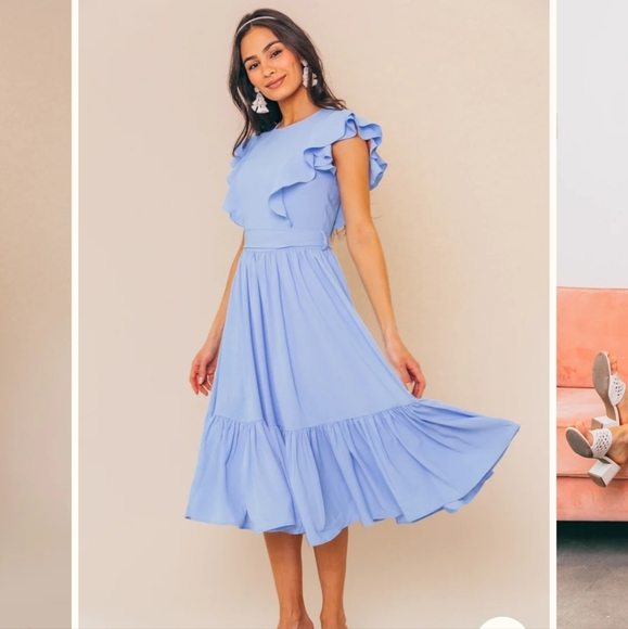 Ivy City Co Clary Dress in Bluebell - Picture 1 of 4